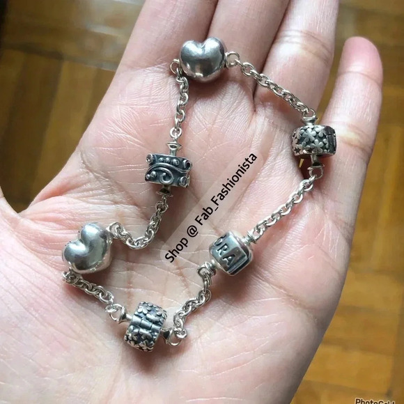 Pandora 5 clip sterling silver bracelet - Picture 11 of 13